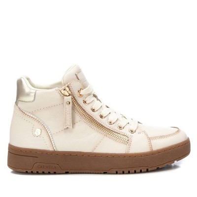 Carmela Collection Women's Leather High Top Sneakers 161076 - Ivory, 7