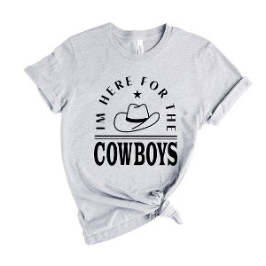 Simply Sage Market Women's I'm Here For The Cowboys Hat Short Sleeve Graphic Tee - 1 of 3