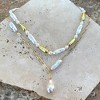 Adornia Gold Plated Beaded Faux Pearl Layered Lariat Necklace - 3 of 4