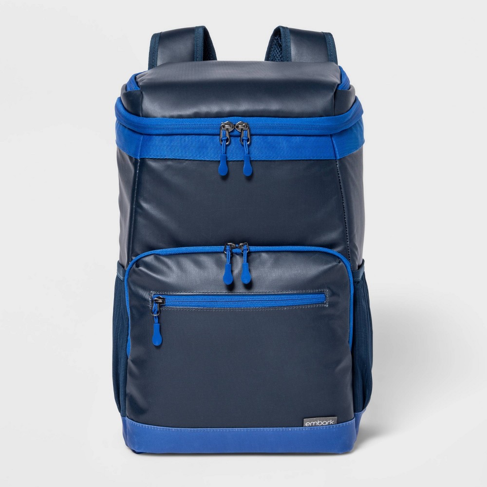 Soft Sided 18qt Backpack Cooler Navy - Embark™: 24-Can Capacity, Adjustable Straps