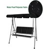 70.5"3-Person Outdoor Swing Chair Adjustable Canopy Hammock Seats, Patio Porch Garden Swing, Black - 3 of 4