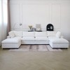 157" Modular Sectional Sofa,Faux Rabbit Fur Cloud Sofa Set,U Shaped Sofa Couch with Storage Ottoman,Down Filled Deep Seat,Removable & Washable Covers - 2 of 4