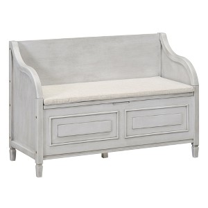 Dexmalle Gray Wash Rustic Multifunctional Storage Bench,Entryway - 1 of 4