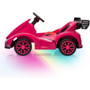 Electric Go Kart for Kids, 7AH Battery Powered Ride on Race Car w/Remote Control, Safety Belt, Slow Start, LED Headlights, Music - 1 of 4