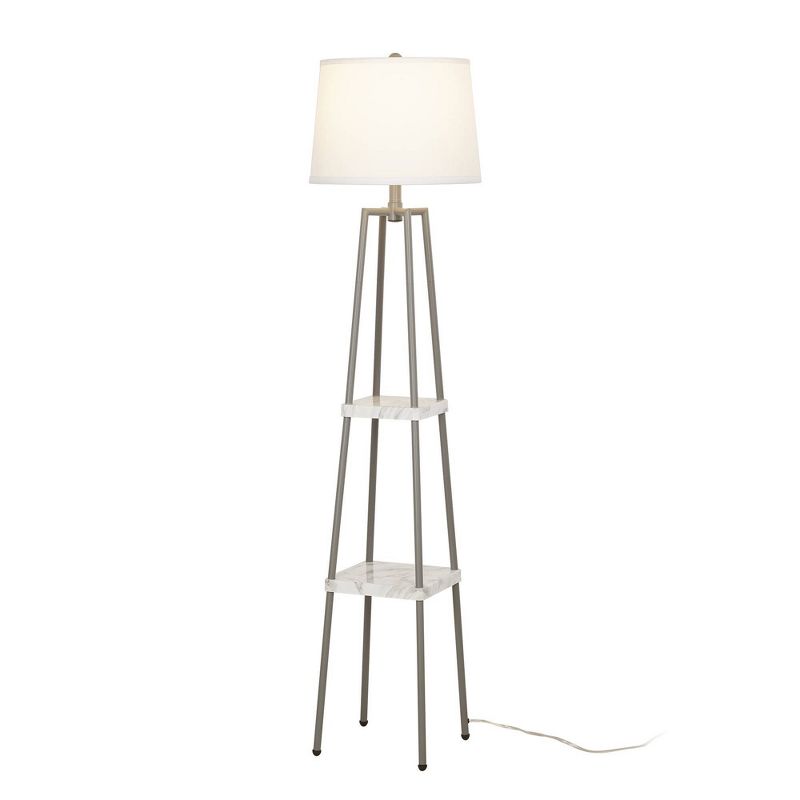 58&#34; Metal Floor Lamp with Shelves Gray - Cresswell Lighting, 6 of 8