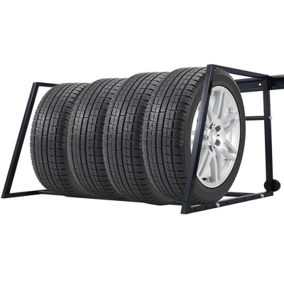 Heavy Duty Adjustable Garage Wall Multi-Tire Rack Storage, Black