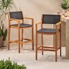 Fairfax 2pk Acacia Wood Bar Stools: Patio Seating, Christopher Knight Home - 2 of 4