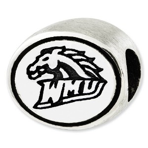 Black Bow Jewelry Sterling Silver & Enamel Western Michigan University Collegiate Bead - 1 of 4