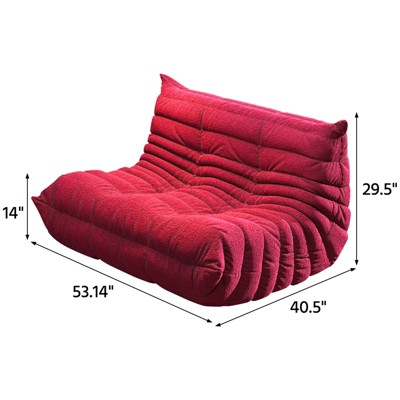 SYFERLORY Armless 2-Seat Togo Two Seater Large Bean Bag Sofa