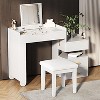 KTMBDW 3-in-1 Makeup Vanity Desk with Flip-Top Mirror and LED Lighting, Makeup Vanity Table Set with 5 Drawers - Dressing Table for Bedroom - 2 of 4