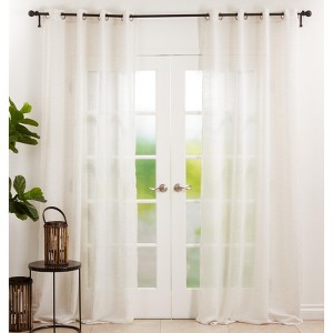 Saro Lifestyle Window Curtains With Sheer Linen Blend Design - 1 of 2