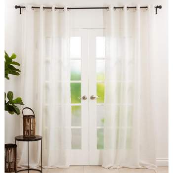 Saro Lifestyle Window Curtains With Sheer Linen Blend Design
