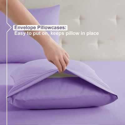 Lavender Full Deep Pocket Microfiber 4-Piece Bed Sheet Set