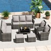 Bigget Steel 7pc Outdoor Furniture Seating Conversation Set with 9 Patio Seater - 2 of 4