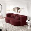 78" Convertible 2 Seater Sofa Bed Couch Twin Bed Sleeper Sofa With 2 Pillows Teddy Fabric Foam-Filled Floor Sofa Couch-Cuddlewood - 2 of 4