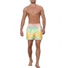 Lars Amadeus Men's Color Block Printed Elastic Waistband Vacation Swim Trunks 2 Pack - 2 of 4