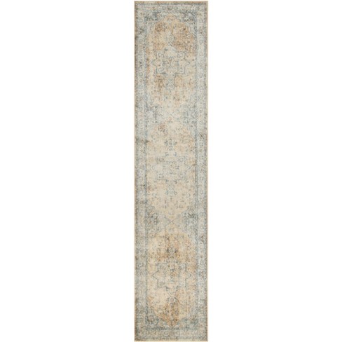 Nourison Astra Machine Washable Vintage Medallion Indoor Rug Beige Blue ...