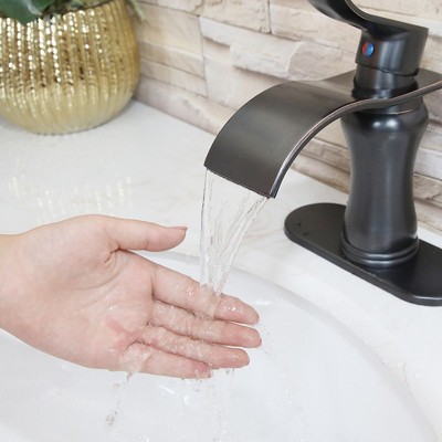 Oil Rubbed Bronze Single Handle Waterfall Bathroom Faucet