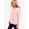 June + Vie by Roaman's Women's Plus Size Long-Sleeve V-Neck One + Only Tee - 4 of 4