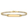 Black Bow Jewelry 14k Yellow Gold and Rhodium Pave Curb I.D. Bracelet 7 Inch - 3 of 4