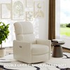 Swivel Rocking Recliner Chair, Faux Leather Upholstered Glider with Lumbar Support, High Back, Manual Recline - 4 of 4