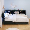 Lyngins Kids' /Teens' Corner Bed Frame, Storage Bed with Integrated Bookcase, Full Daybed with 2 Underbed Drawers & Smart LED Lights, Charging Station - 4 of 4