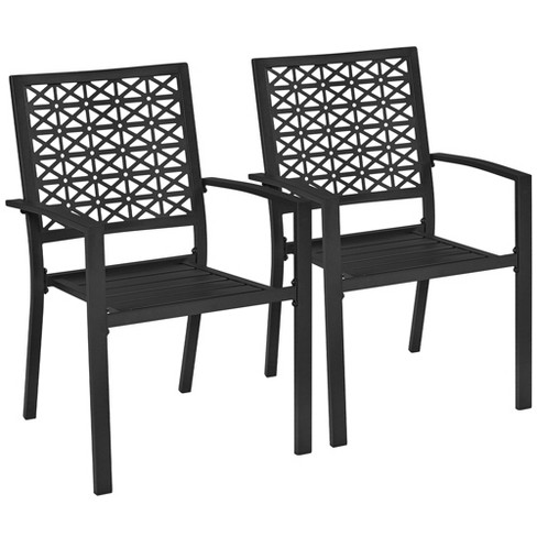 Yaheetech Set Of 2 Outdoor Patio Dining Chairs, Black : Target
