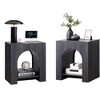 Nightstand with Charging Station, 22" Modern Night Stand with Arched Open Shelf, End Tables for Living Room Bedroom - 2 of 4