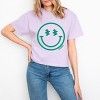 Simply Sage Market S.W.Smiley Smiley Face Outline Puff Print Boxy Crop Top - 2 of 4