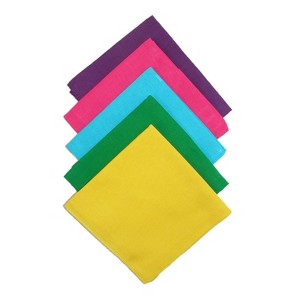 CTM Multi Color Solid Bandanas (Pack of 5) - 1 of 4