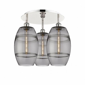 Vaz - 3 Light Flush Mount In Industrial Style-10.88 Inches Tall and 19.75 Inches Wide - 1 of 1