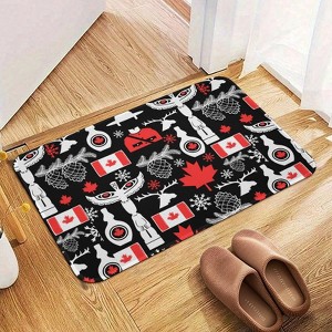 Canada Pattern Bathroom Rugs Winter Bath Mat Absorbent Non Slip Bathroom Mat Christmas Soft Floor Carpet 16x20 Inches - 1 of 1
