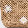 Girls' Daisies Embroidered Woven Tote Bag - art class™ Tan - 4 of 4