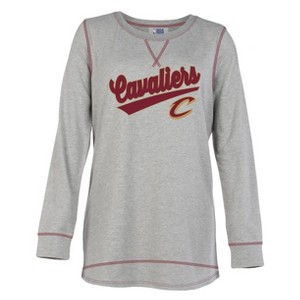 NBA Cleveland Cavaliers Women's Gray Long Sleeve Team Slugger Crew Neck T-Shirt - 1 of 4