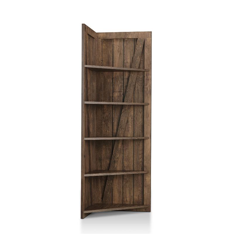 62.99&#34; Jinta 5 Shelves Corner Bookshelf Reclaimed Oak - miBasics, 4 of 8