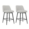 PAGED Modern Swivel Bar Stools Set of 2 PU Leather Counter Height Bar Stools with Back and Metal Legs for Dining Room - 3 of 4