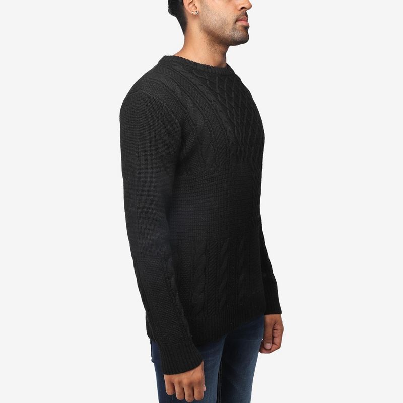 X RAY Men's Crewneck Mixed Texture Sweater, 3 of 6