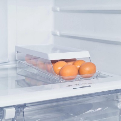 OU Egg Holder for Fridge, BPA Free Rolling Egg Organizer for Refrigerator Organization, Clear Stackable Container for Kitchen Organizers and Storage — фото 6