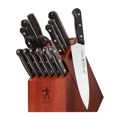 Henckels Razor-sharp Solution 16-pc Self-sharpening Knife Block Set -  Walnut, German Engineered Informed By 100+ Years Of Mastery : Target