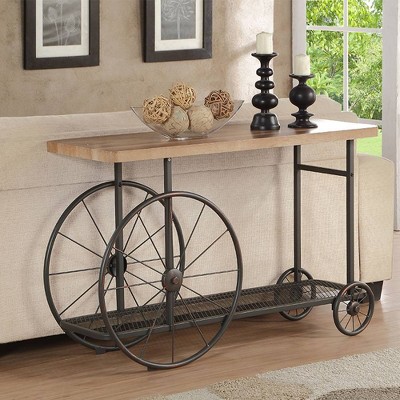 Francie 48" Oak and Antique Gray Industrial Console Table