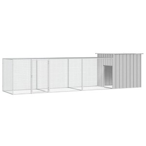 VidaXL Chicken Cage Gray 157.5 in.x35.8 in.x39.4 in. Galvanized Steel - 1 of 4