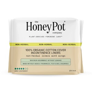 The Honey Pot Company, Non-Herbal Incontinence Pantiliners with Wings, Organic Cotton Cover - 20ct - 1 of 4