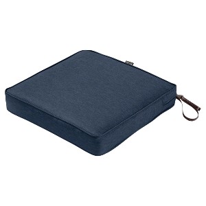 21" x 21" x 3" Montlake Fadesafe Square Patio Dining Seat Cushion Set - Heather Indigo Blue - Classic Accessories - 1 of 4