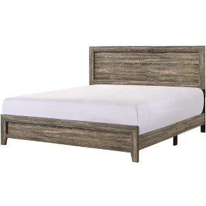CAVINAS King/Queen/Full/Twin Size Contemporary Style Platform Bed Frame with High Wooden Headboard,No Box Spring Needed - 1 of 4