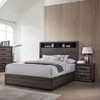 Gray 1pc Nightstand Bedroom Furniture Bedside Table 2-Drawers Two-tone Design - 2 of 4
