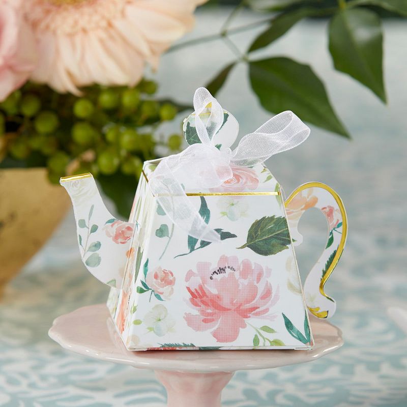 Kate Aspen Floral Teapot Favor Box (Set of 24) | 28298FL, 3 of 12