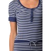 Casual Nights Women's Short Sleeve Striped Henley Nightie Shirt - 4 of 4