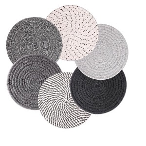 Itopfox 6-Piece Heat Resistant Trivets for Hot Dishes, Pots and Pans, Cotton Hot Pads for Kitchen Countertops and Tables, Farmhouse Decor Essentials - 1 of 4