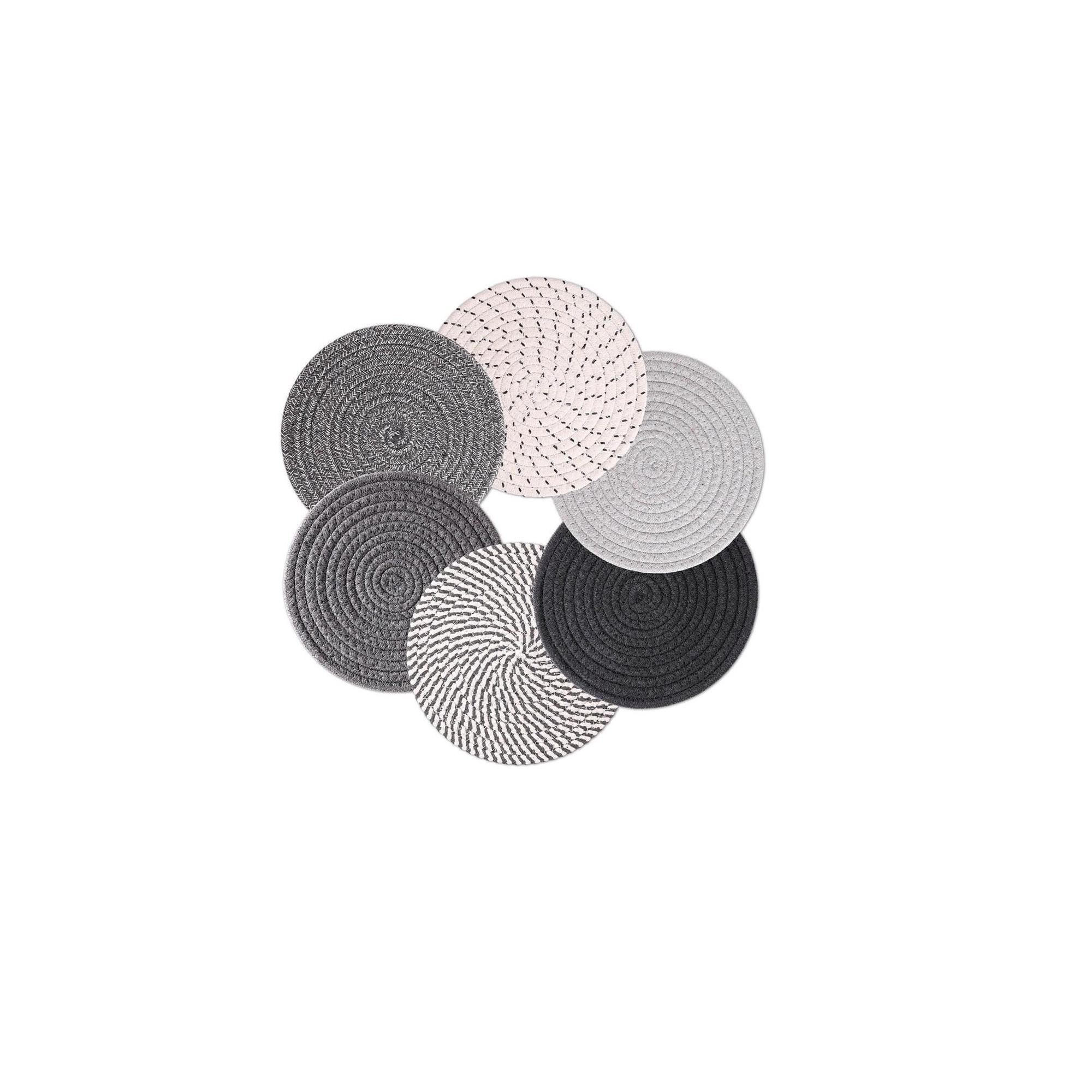 Itopfox 6-Piece Heat Resistant Trivets for Hot Dishes, Pots and Pans, Cotton Hot Pads for Kitchen Countertops and Tables, Farmhouse Decor Essentials