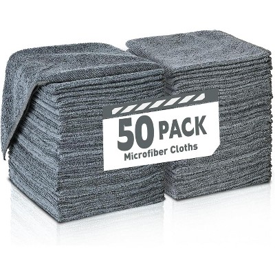 50-Pack Microfiber Cleaning Cloths, Bulk Microfiber Towels for Cars and Home, Assorted Colors 12x12 Inches